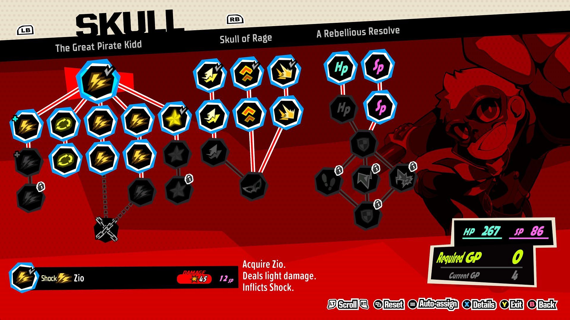 Ryuji skills (Image via Persona 5 Tactica)