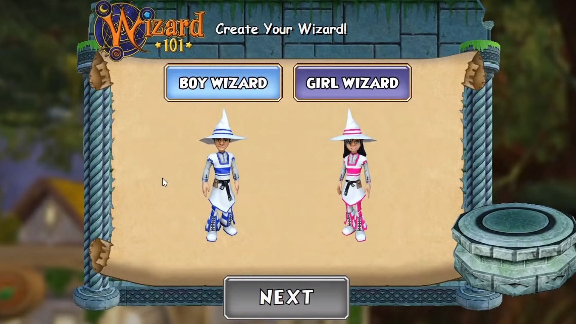 Childish and minimum character creator options in Wizard 101 (Image via KingsIsle Entertainment)