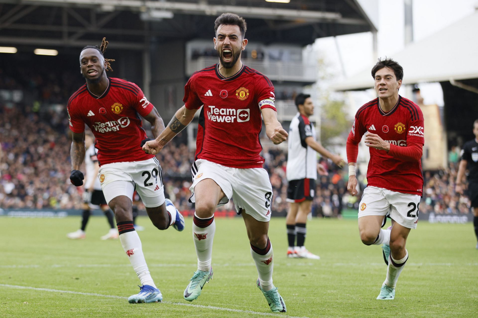 Bruno Fernandes (centre) has been a revelation at Old Trafford since his arrival in 2020.