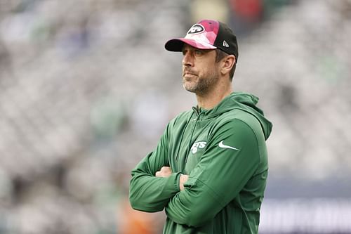 Aaron Rodgers at the Philadelphia Eagles v New York Jets game