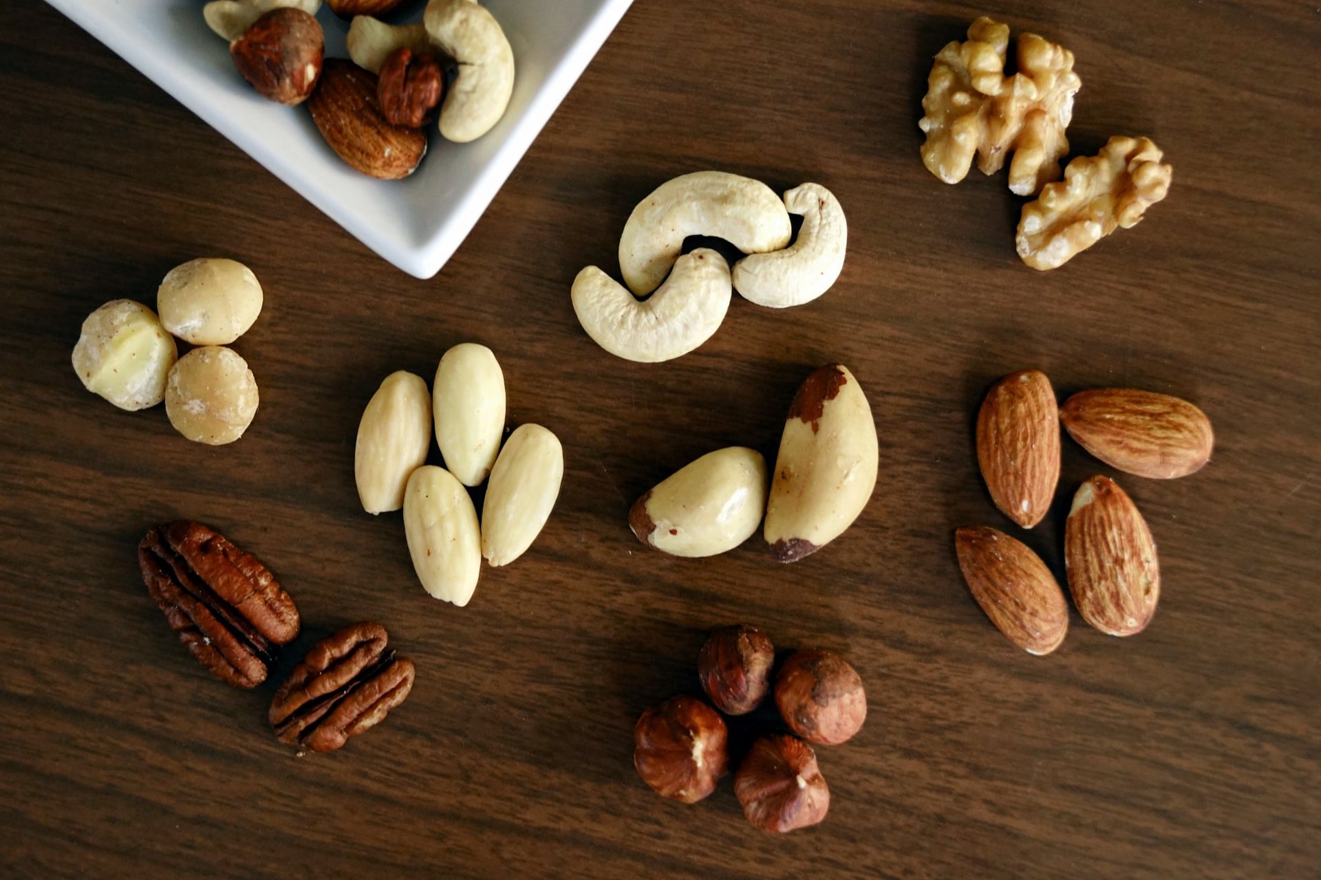 Nuts foods that help elasticity in skin (image sourced via Pexels / Photo by marta)