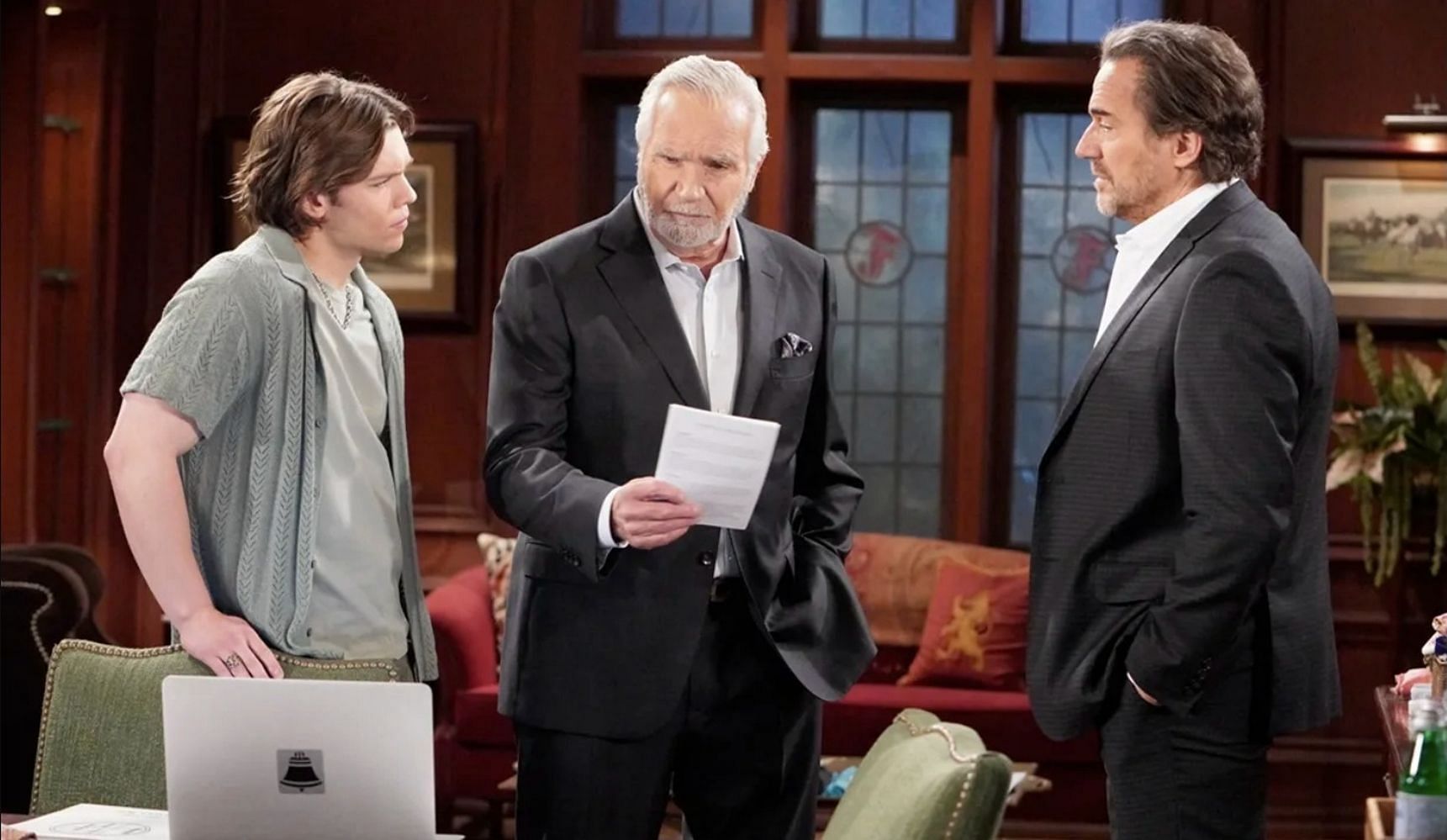 Eric and Ridge Forrester in a scene from The Bold and the Beautiful (Image via CBS)