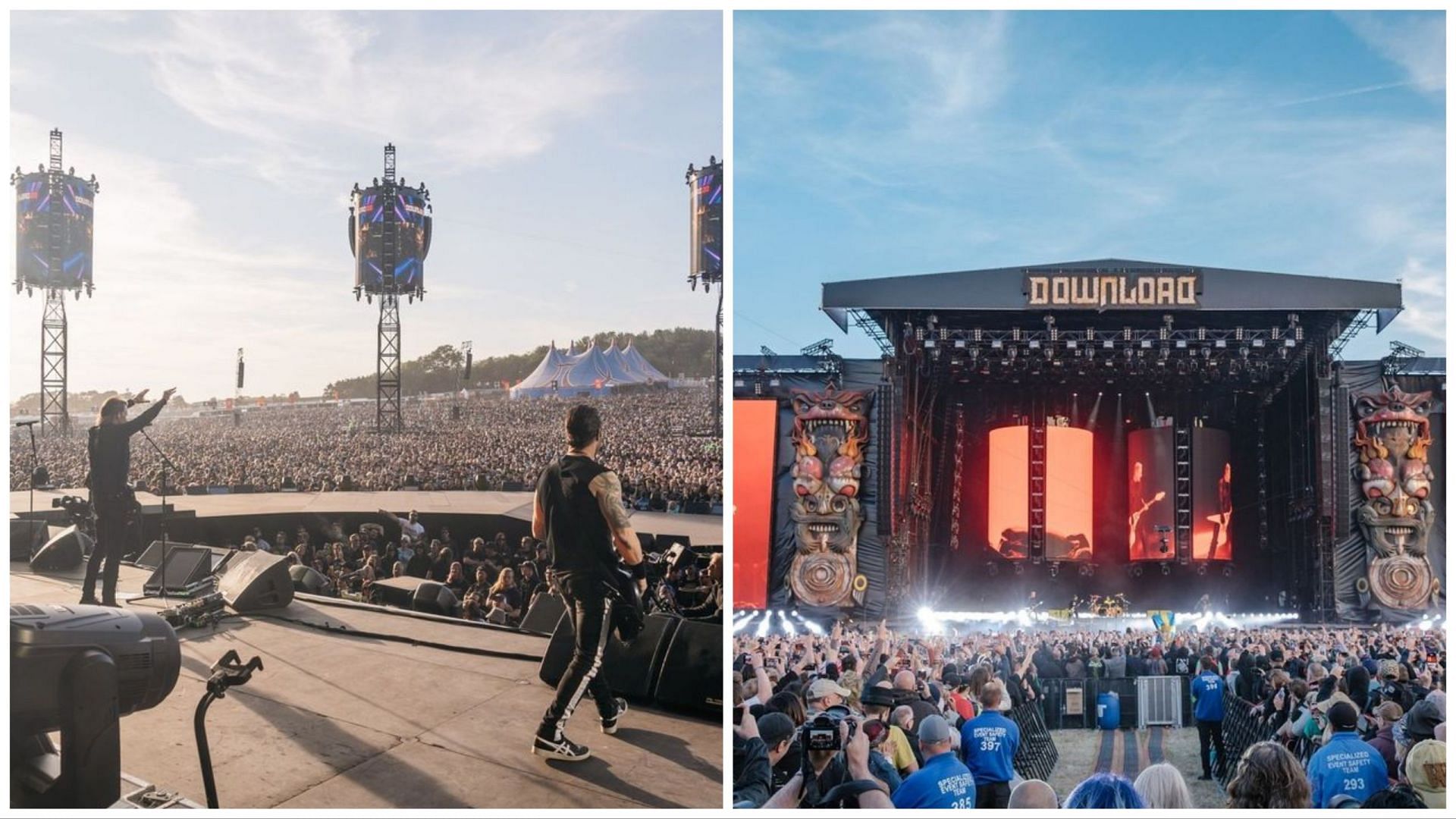 Twin views of Download Festival arena (Images via official Instagram @downloadfest)
