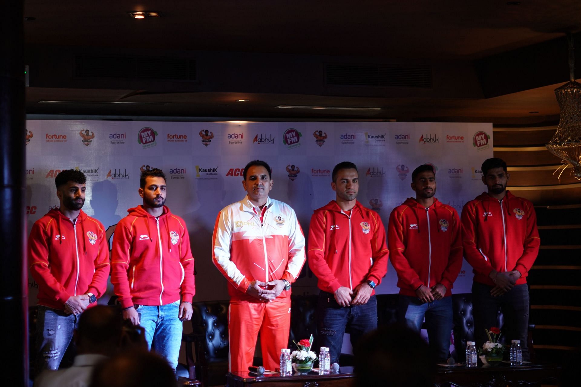 L to R - Mohammad Nabibaksh, Rohit Gulia, Coach Ram Mehar Singh, Captain Fazel Atrachali, Rakesh and Parteek Dahiya