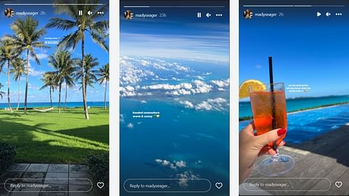 Madisyn Seager's Instagram stories
