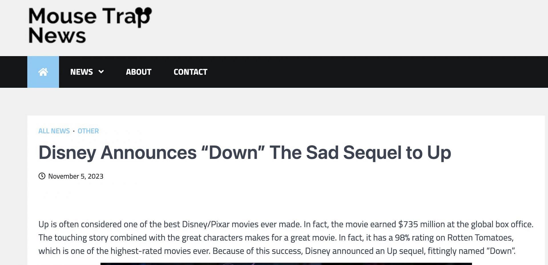 Fact Check: Did Disney announce a film titled 'Down', a sequel of