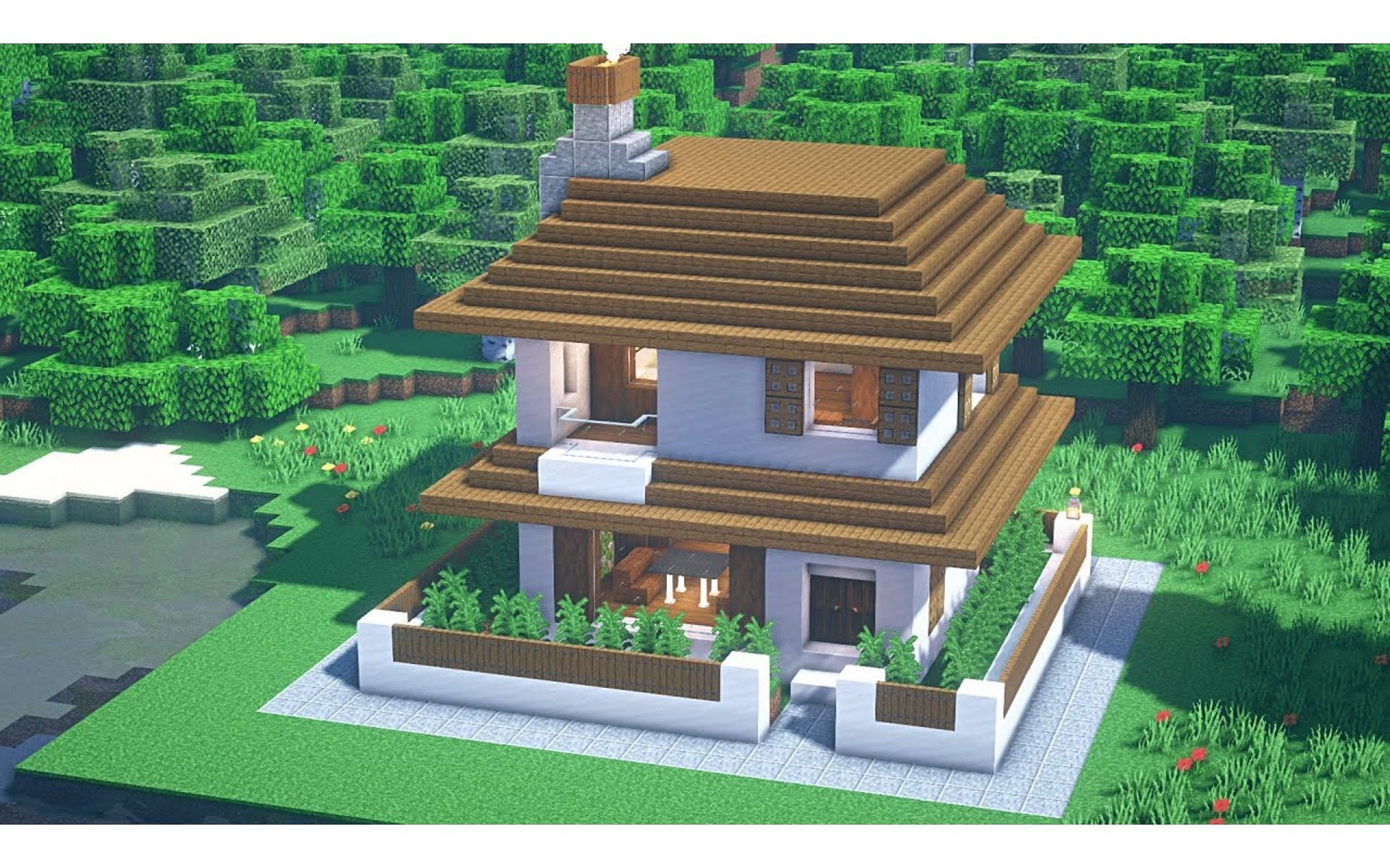 Двухэтажный дом может дать игрокам место для всех их вещей (Изображение взято с YouTube/Ponycraft)