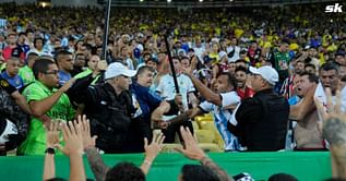Brazilian police attack Argentina fans before match, Lionel Messi and team walk off the field