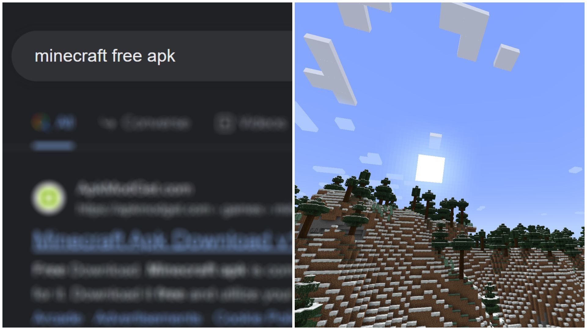 Minecraft free APK download links on internet are fake and can