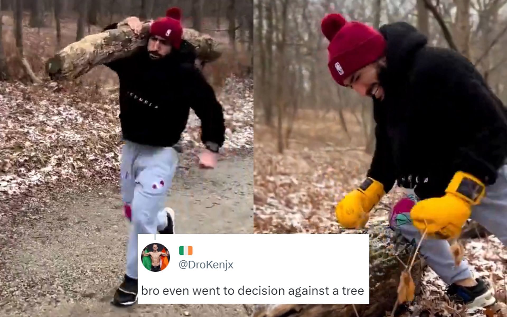 Belal Muhammad training in the woods (Image Courtesy: @bullyb170 Instagram)