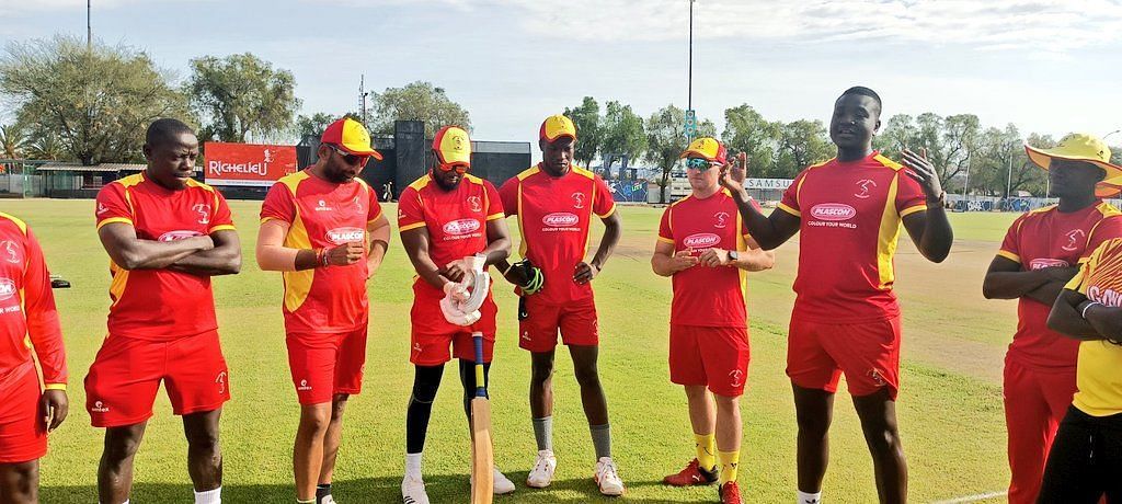 Uganda Cricketers in action. (Photo Credits: Uganda Cricket Association)