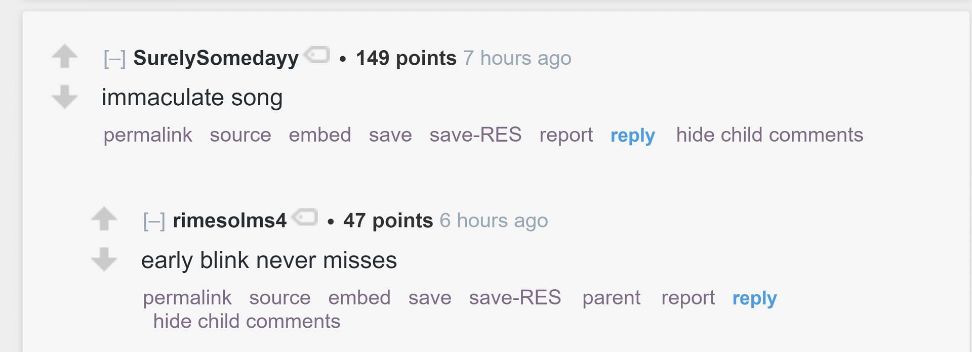 Redditor u/SurelySomedayy shared their thoughts on blink-182&#039;s I Miss You (Image via r/LivestreamFail subreddit)