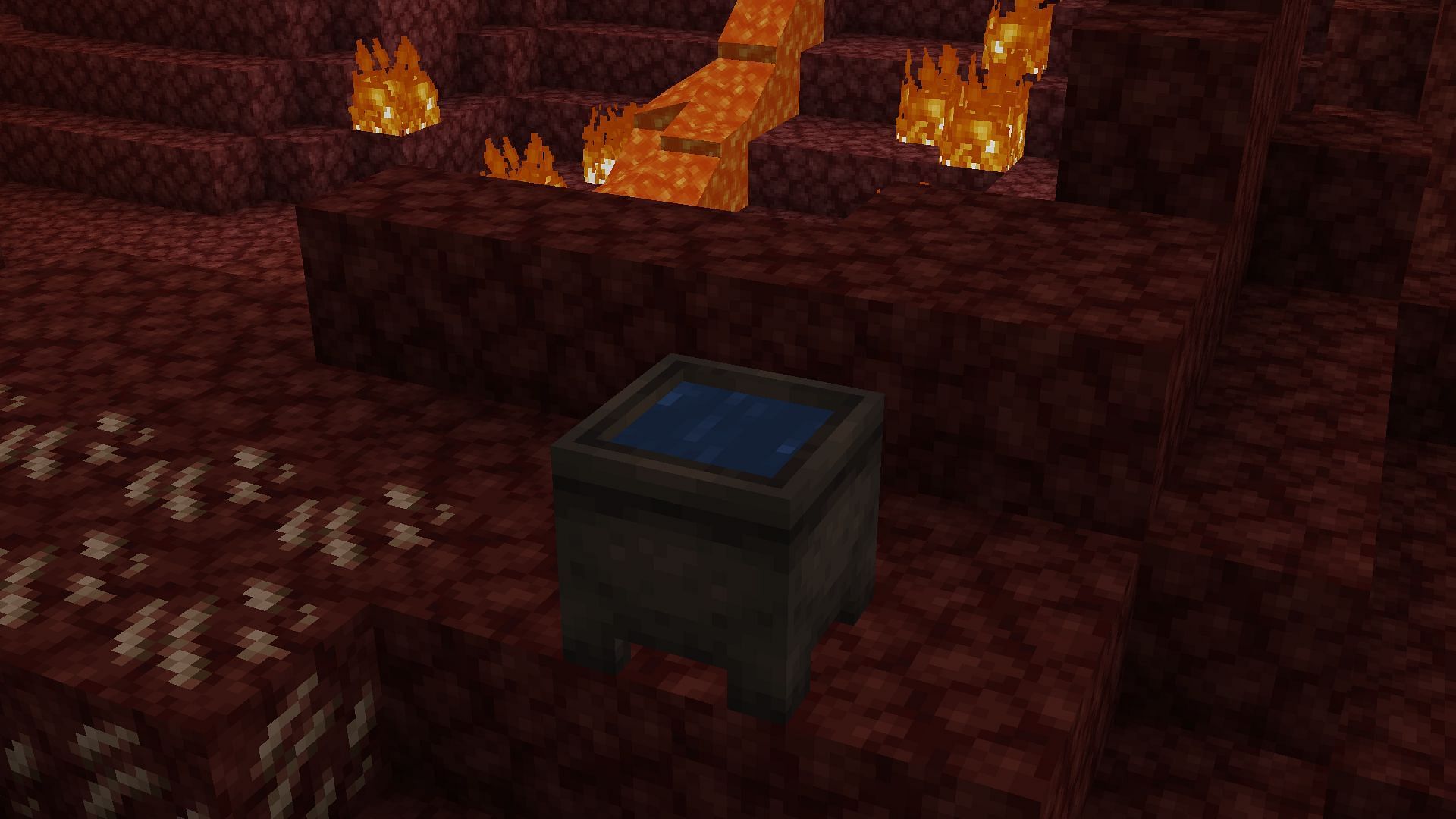 Water can exist in some shape or form in the Nether in Minecraft (Image via Mojang)