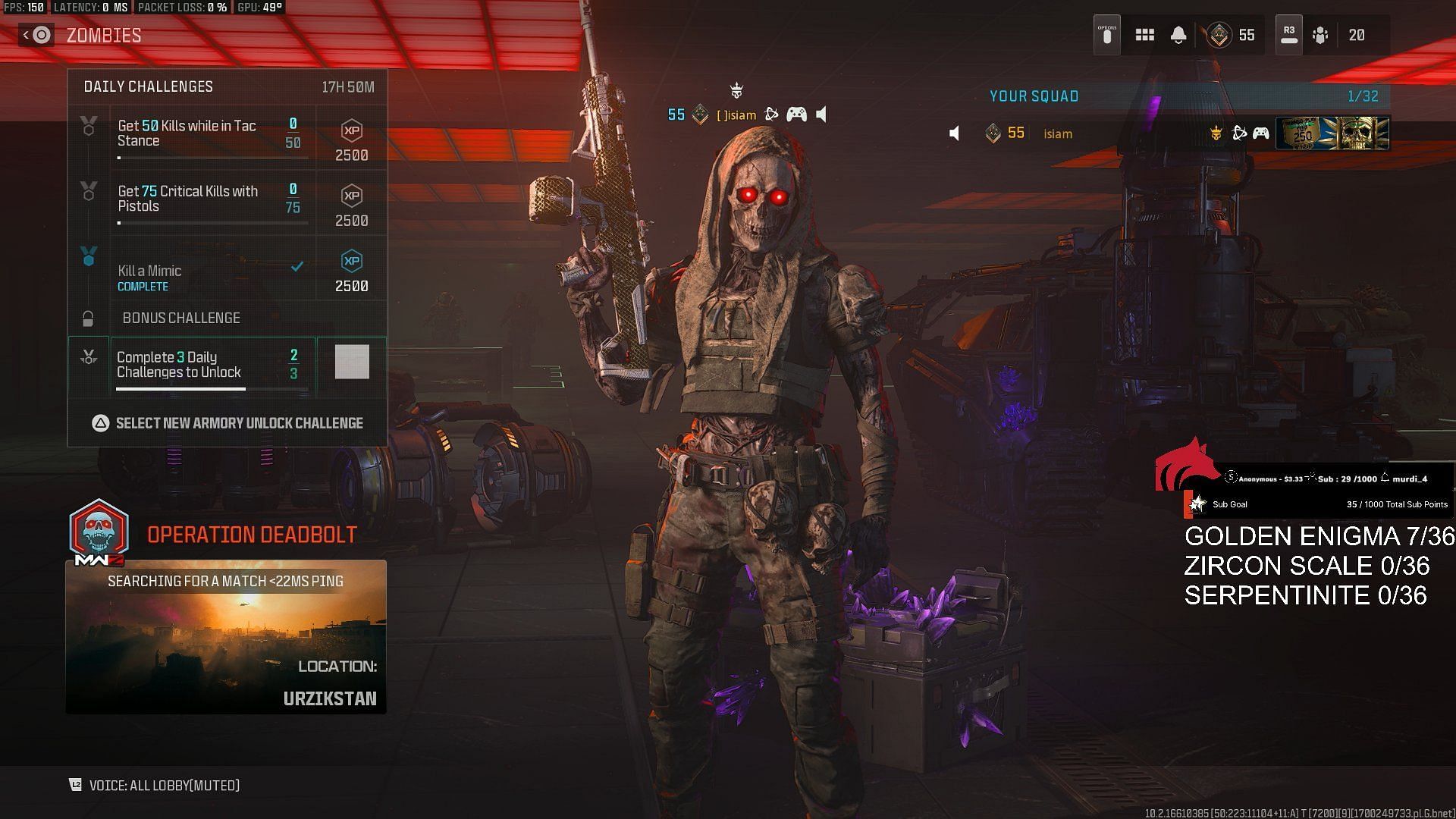 Bone Collector Ripper Operator skin in Modern Warfare 3 Zombies (Image via Activision and x.com/@HamoudAlenzi1)