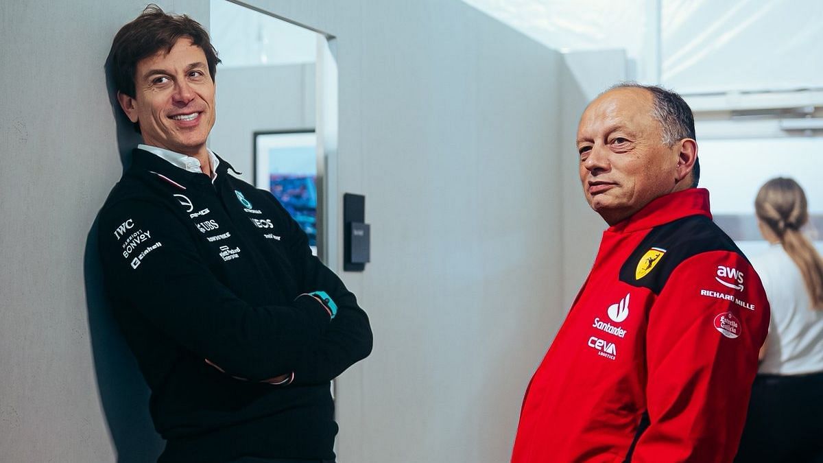 Mercedes and Ferrari bosses Toto Wolff and Ferrari Frederic Vasseur have been summoned by the stewards 