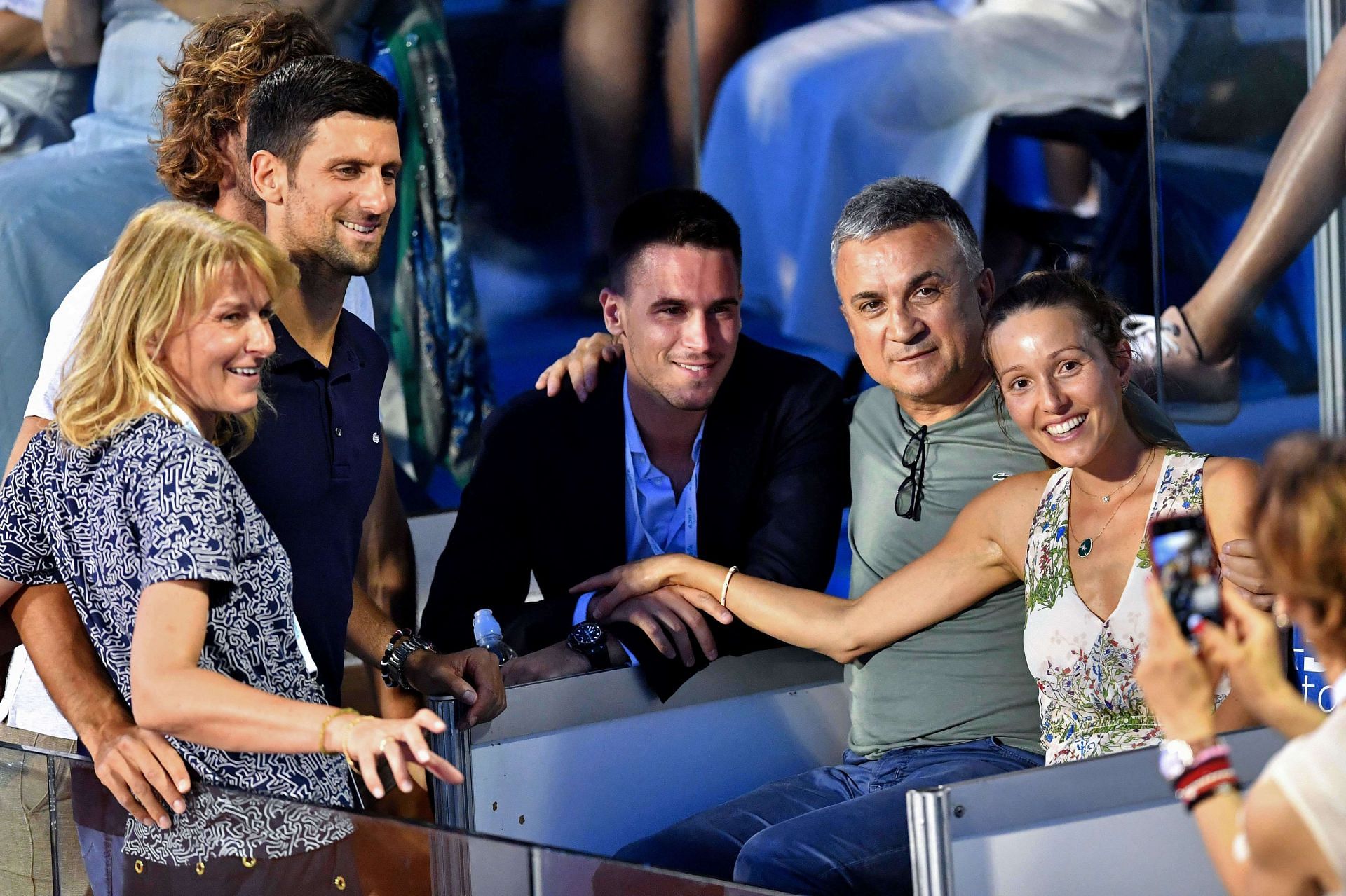 Novak Djokovic poses with his family at 2020 Adria Tour