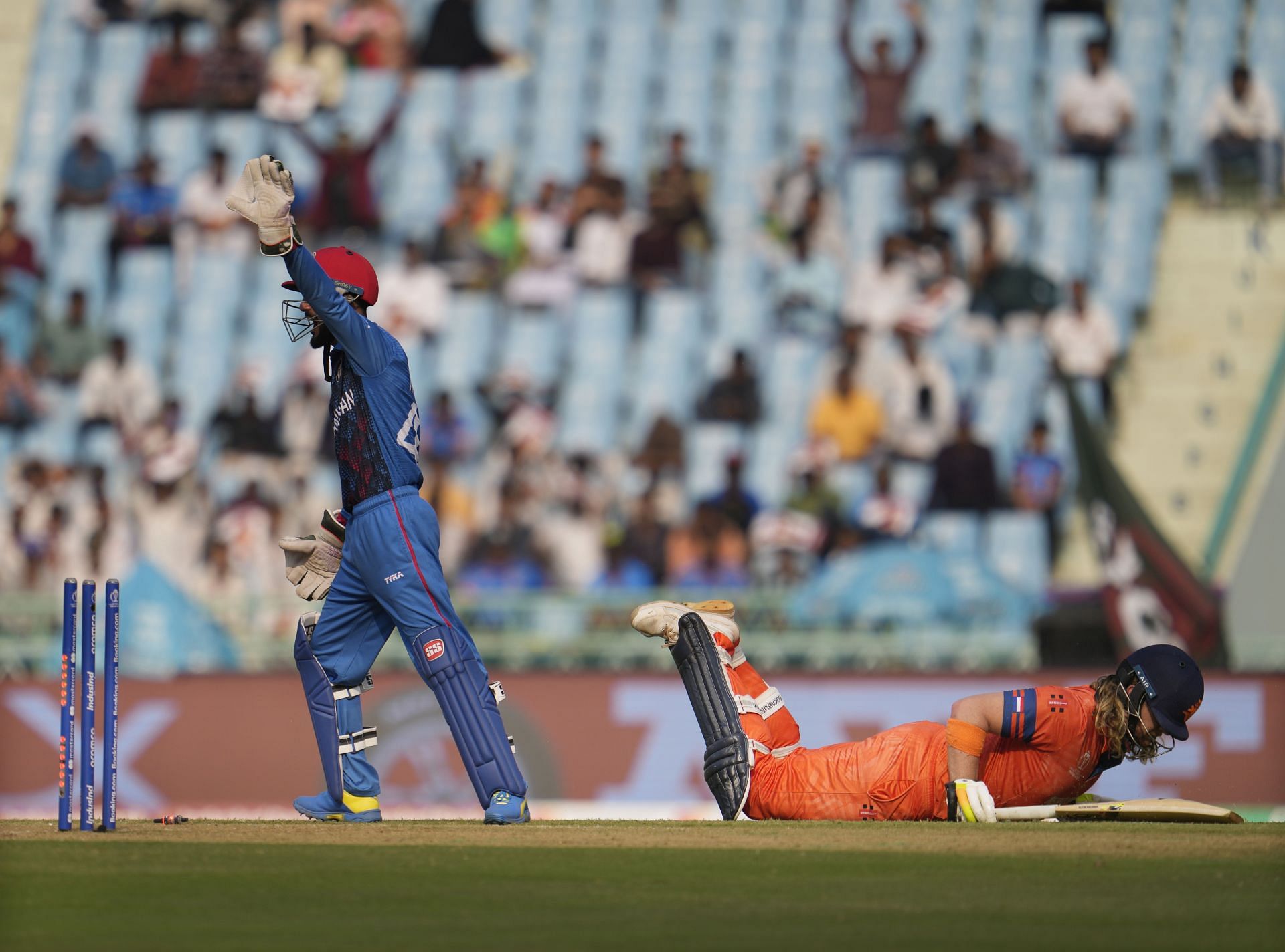 Max O&#039;Dowd was run out by a direct throw from fine leg. [P/C: AP]