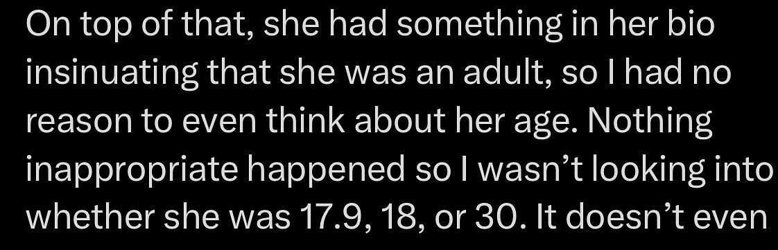 YouTuber reveals that she insinuated that she was an adult at the time (Image via X/@Dreamwastaken)