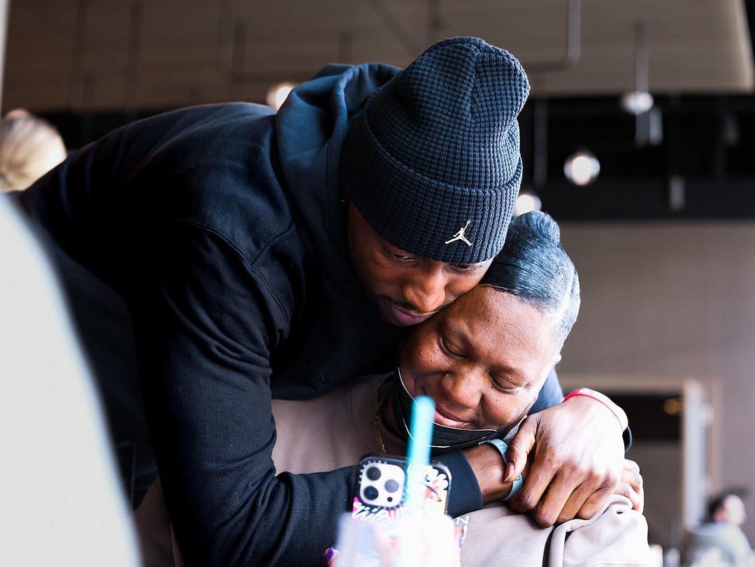 Bam Adebayo with his mother, Source:- Instagram, @bam1of1