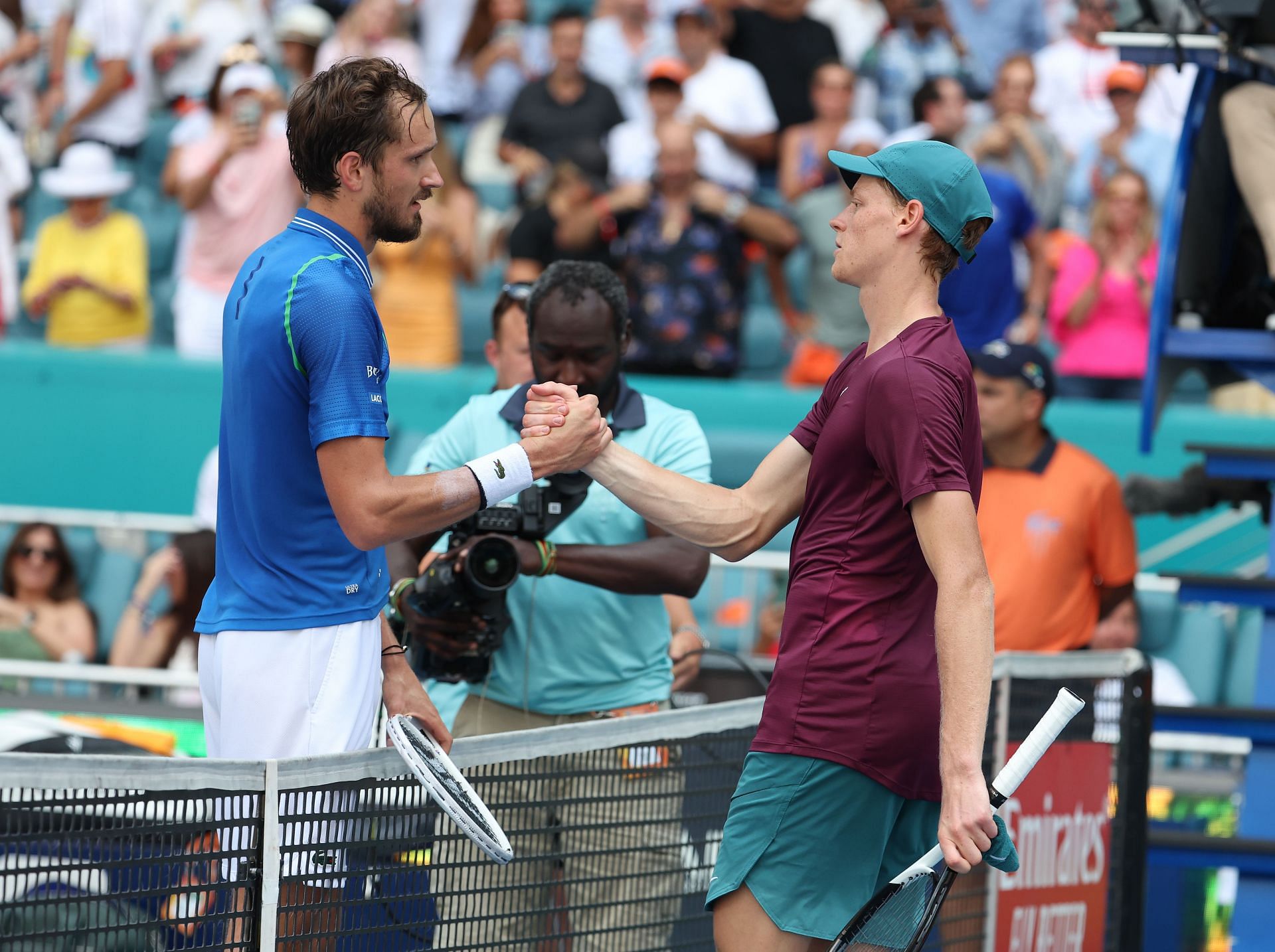 Daniil Medvedev and Jannik Sinner at the 2023 Miami Open