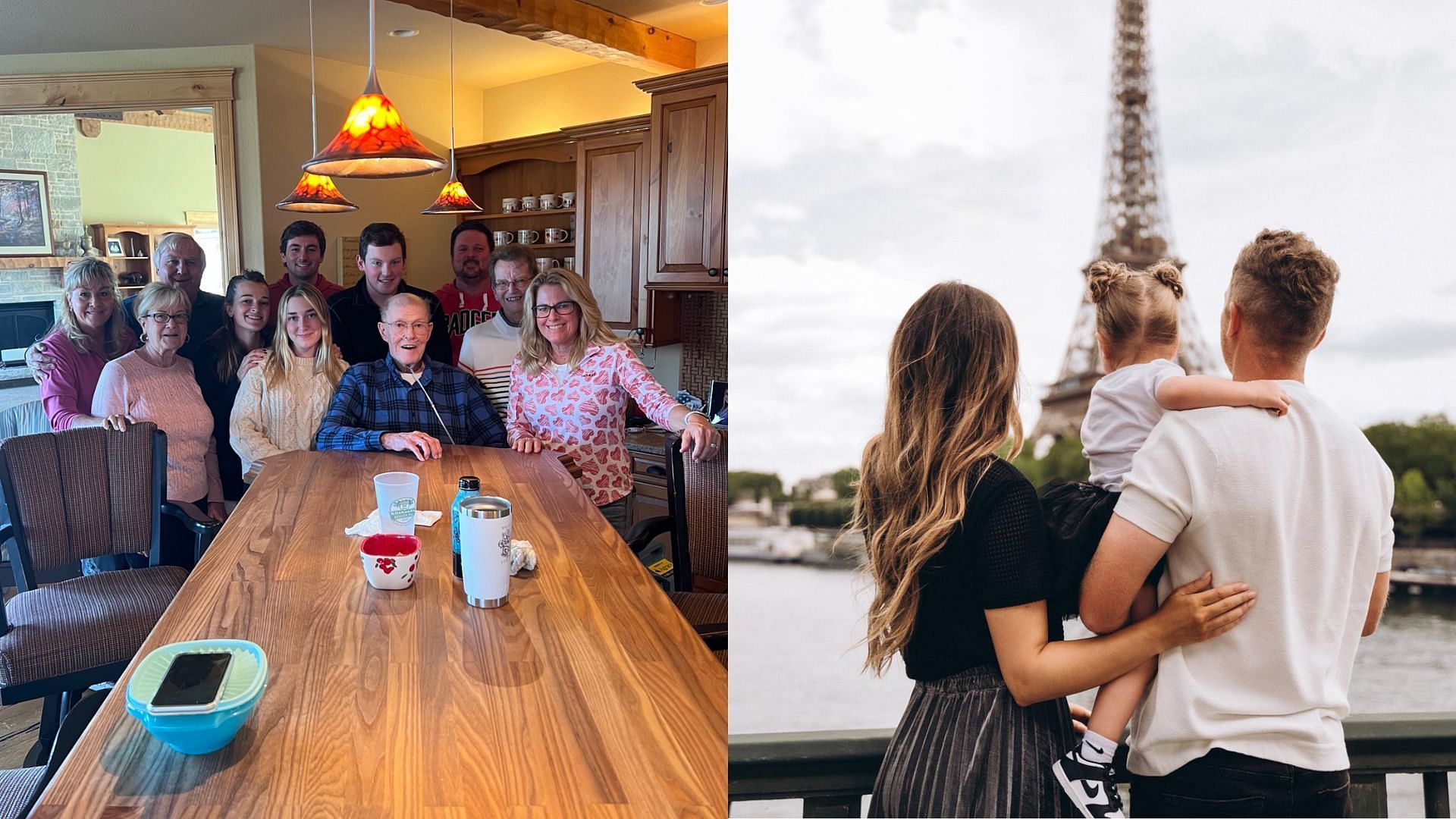 retired PGA pro Steve Stricker with his family, LIV Golfer Talor Gooch with his family(Images via Instagram)