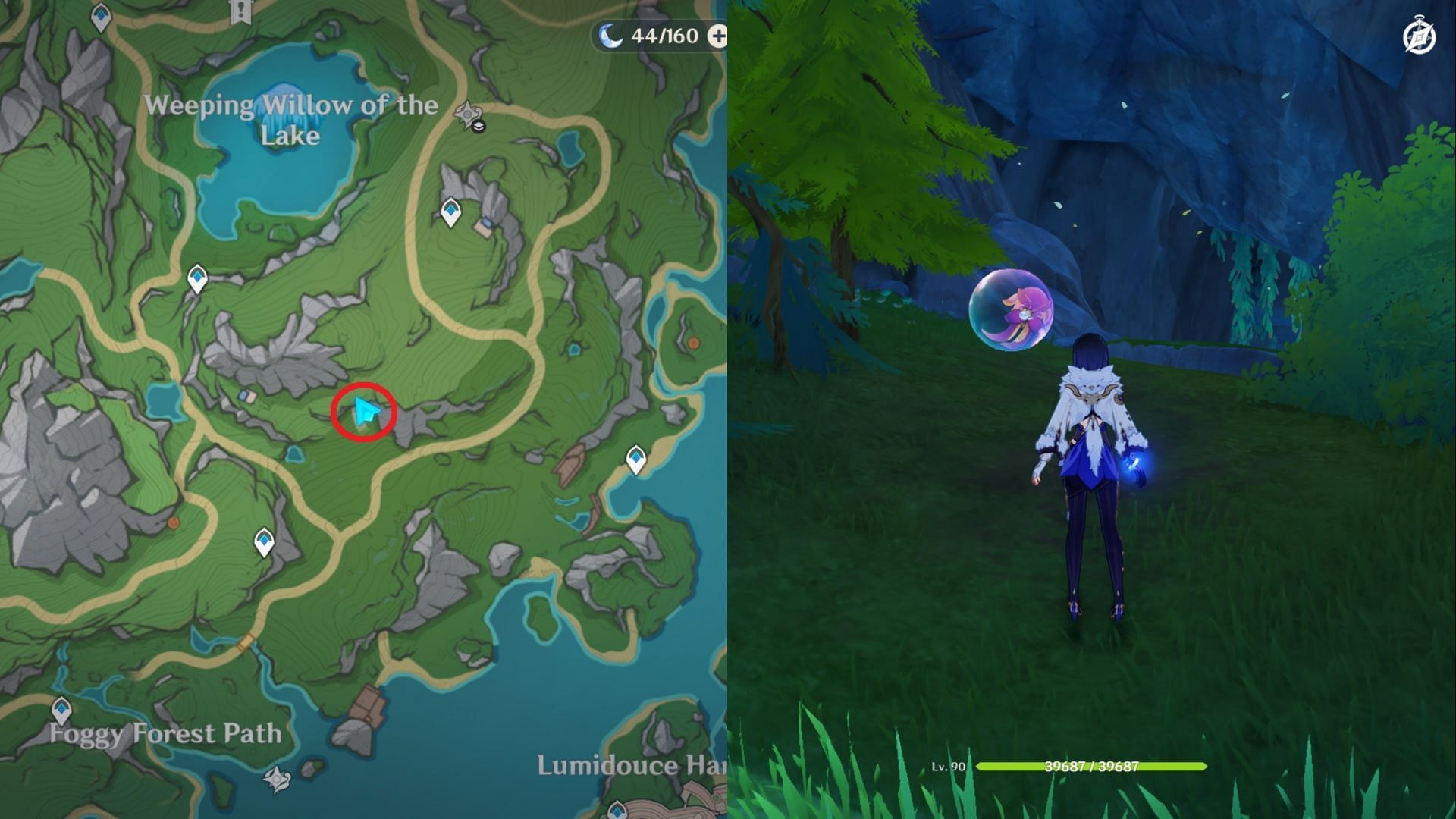 Cave entrance location (Image via HoYoverse)