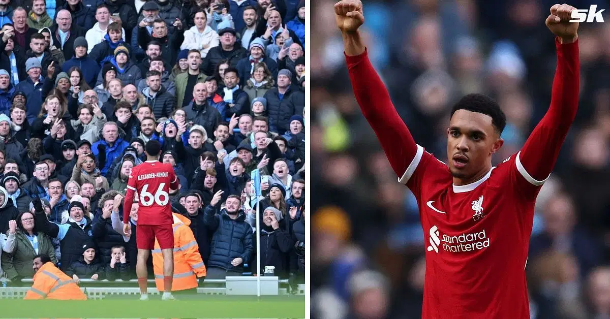 Liverpool star Trent Alexander-Arnold scored against Manchester City.