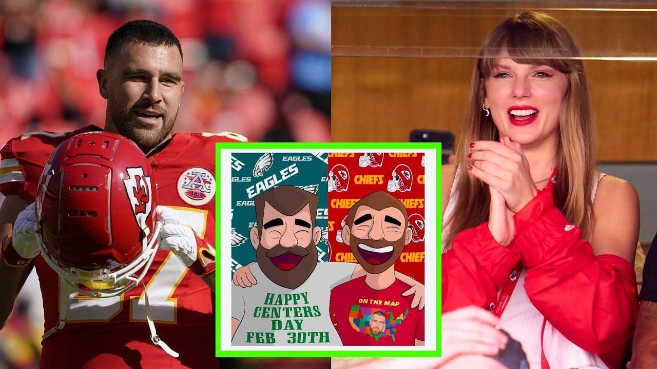 12-time Grammy Award winner Taylor Swift put All-Pro tight end Travis Kelce &quot;on the map.&quot; (Image credit: New Heights podcast/YouTube)