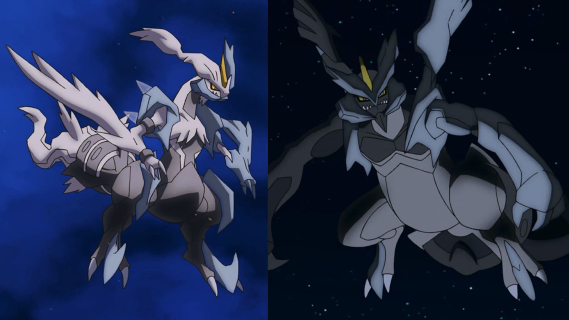 White Kyurem and Black Kyurem in the anime (Image via The Pokemon Company)