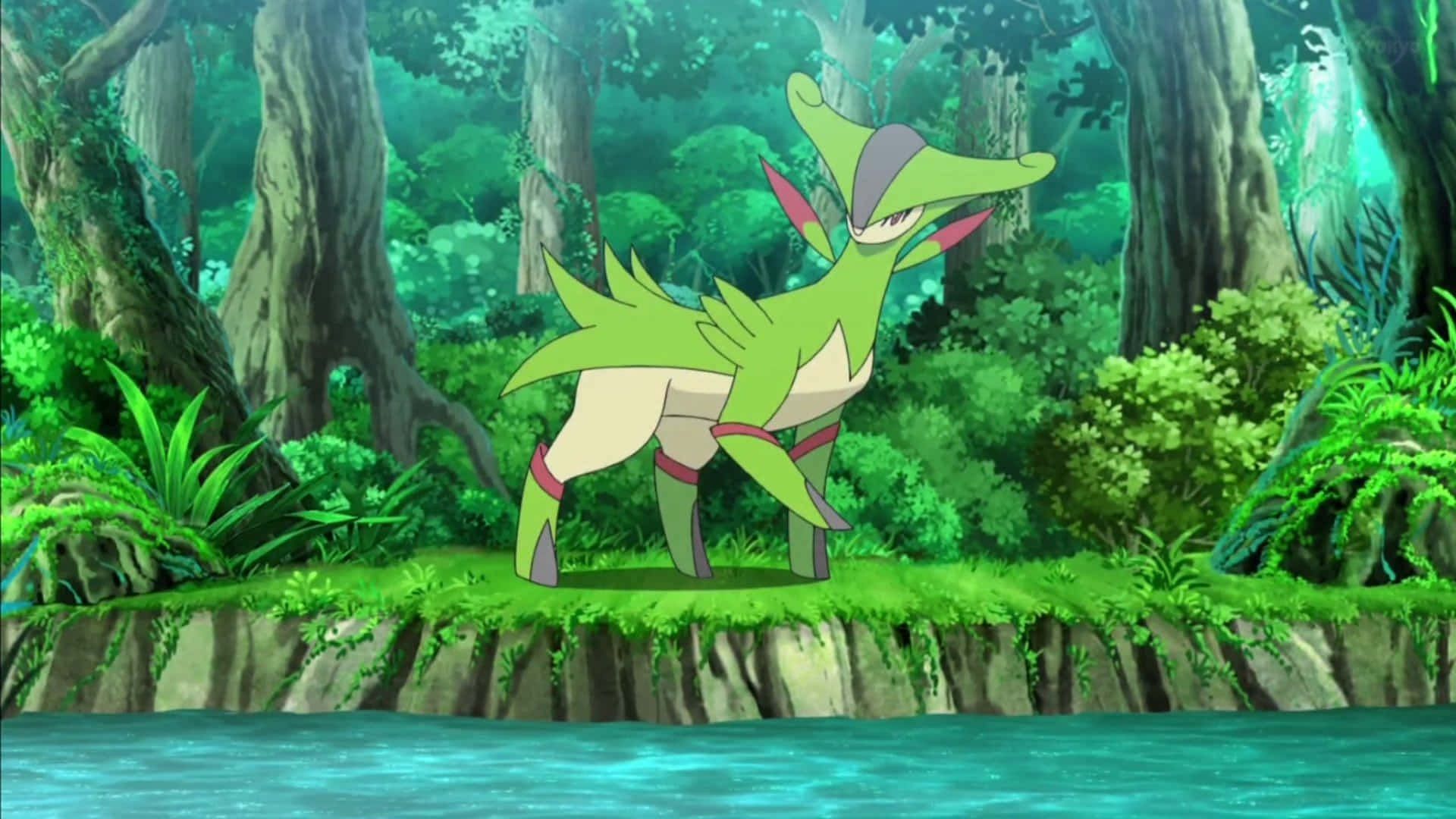 Virizion in the anime (Image via The Pokemon Company)