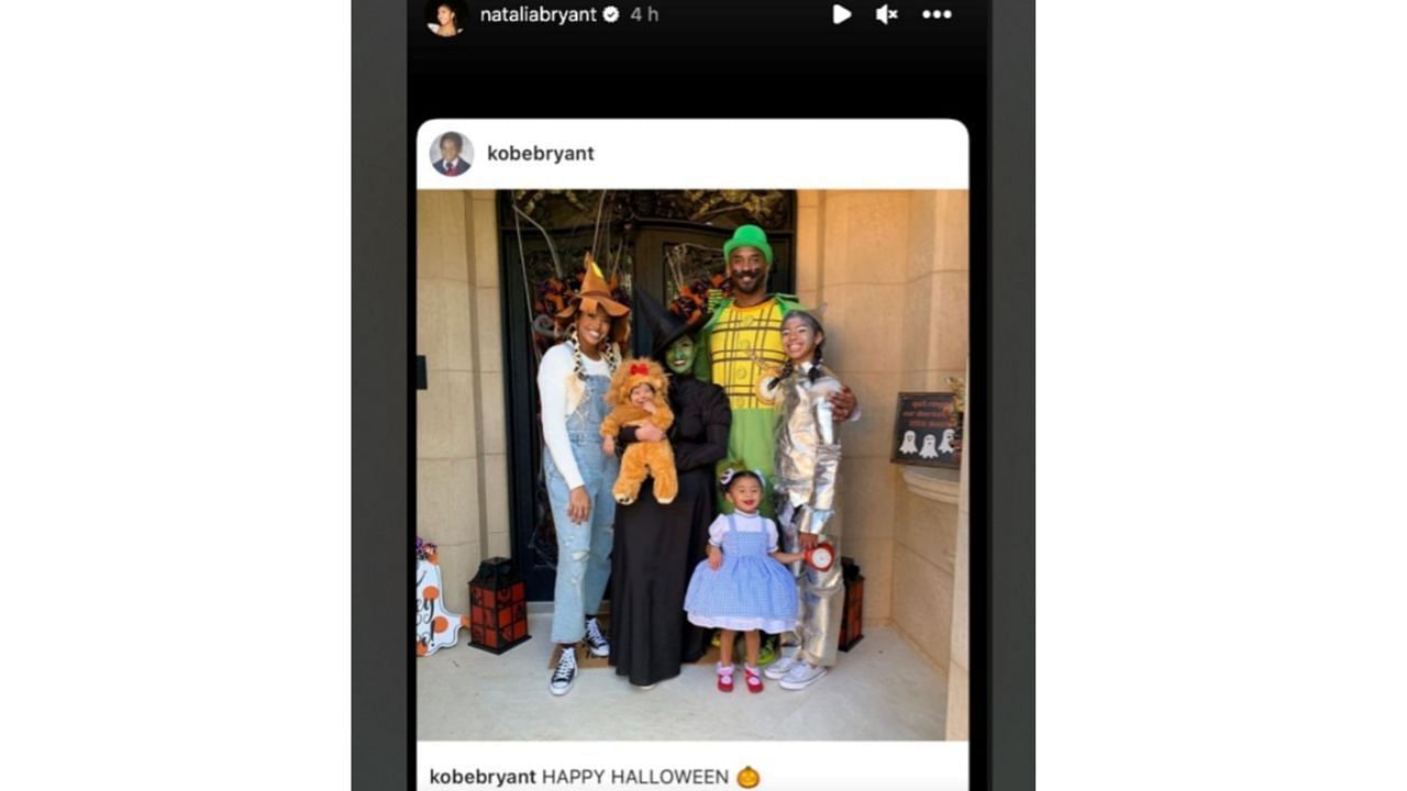 Natalia Bryant posting Kobe Bryant&#039;s last Halloween with the family.