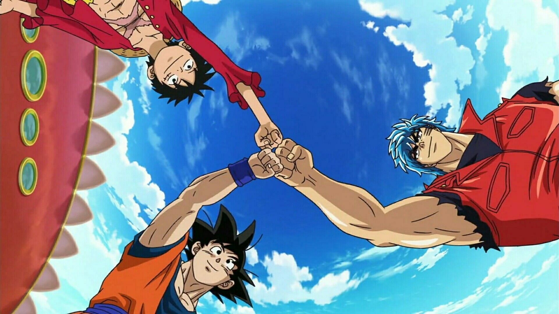 A still from the Dragon Ball, One Piece, and Toriko crossover special (Image via Toei Animation)