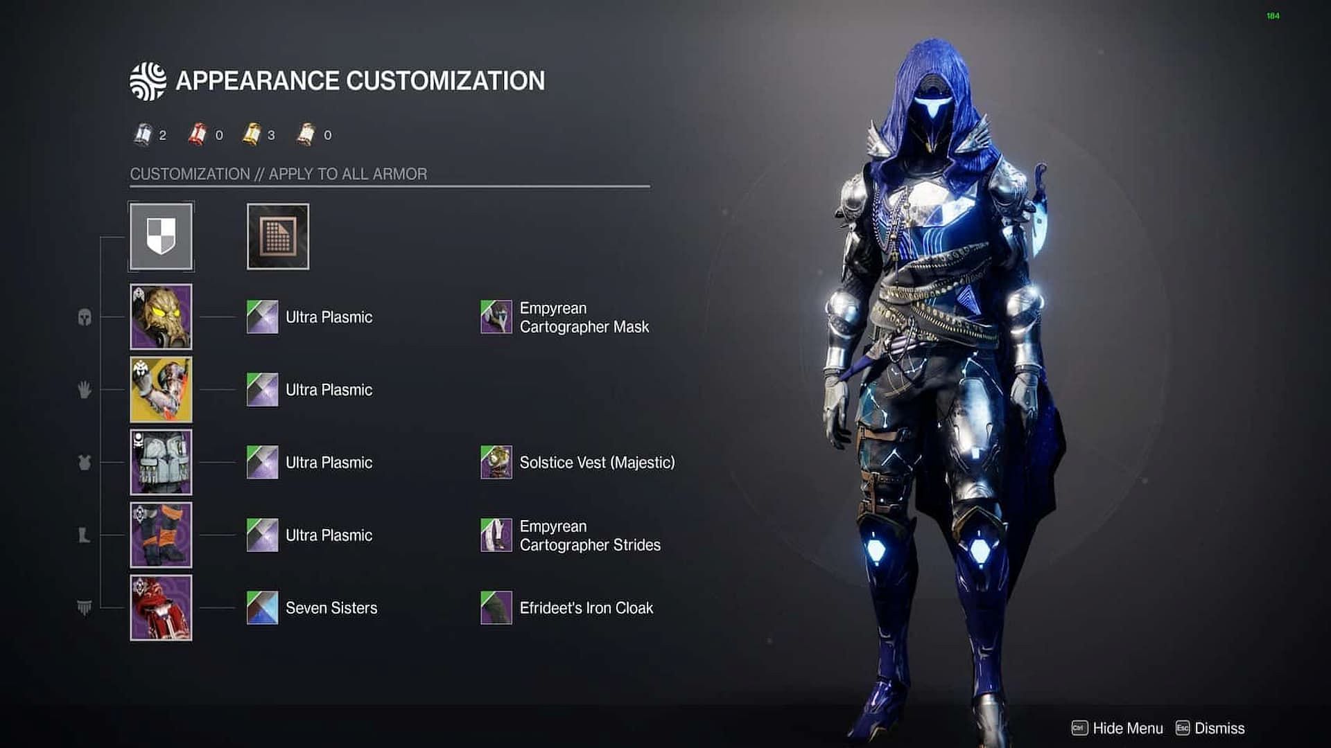 Empyrean Cartographer is a great fashion set for Hunters (Image via Bungie)