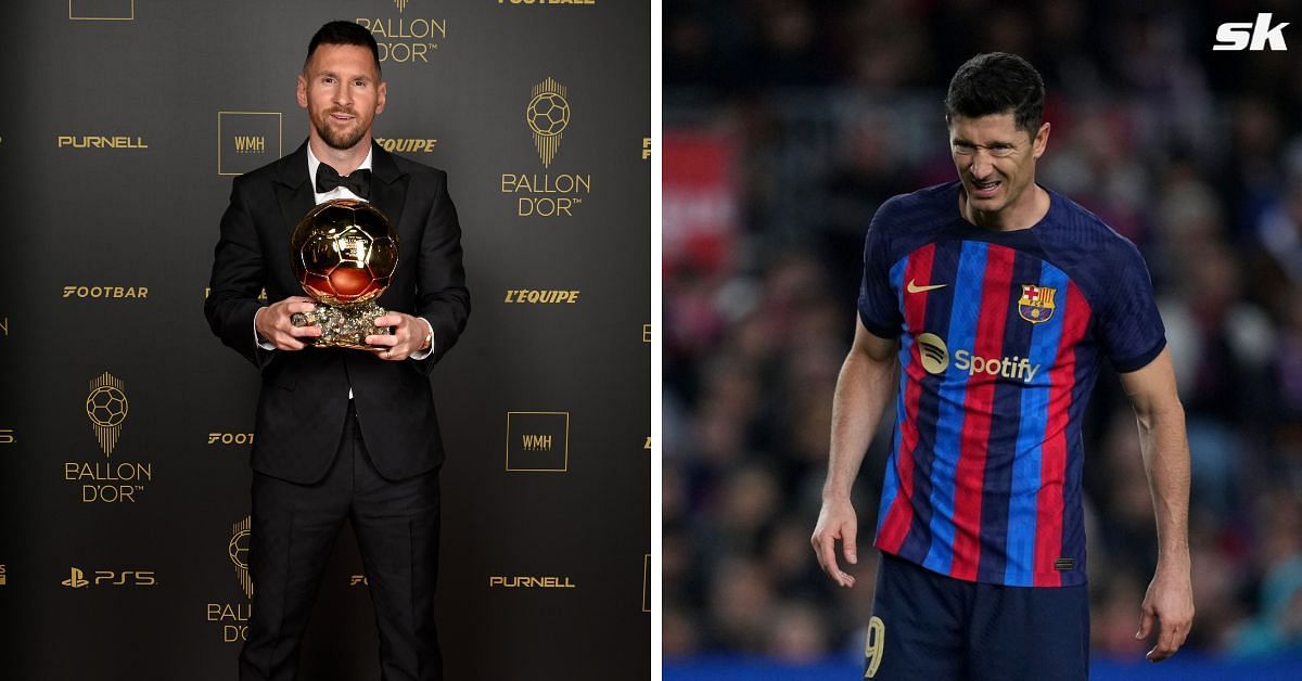 Lionel Messi and Robert Lewandowski (via Getty Images)