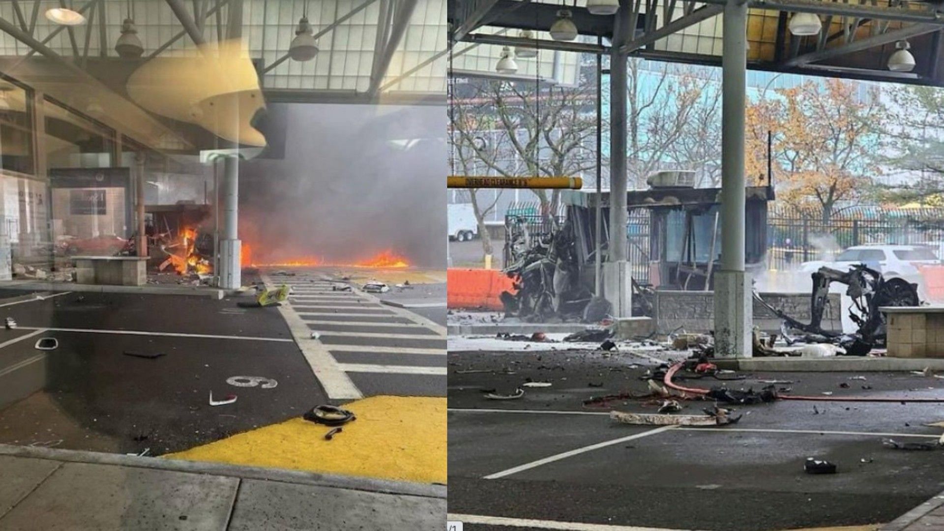 Vehicle explosion at the Rainbow Bridge (Image via  OSINTdefender/X)