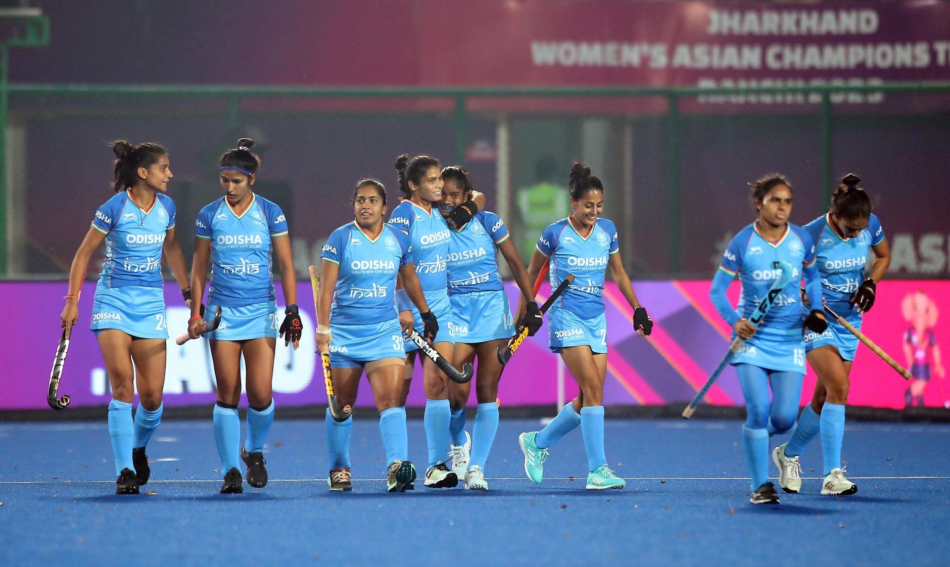 Indian Team celebrating a goal in the final against Japan (Picture Credits: Hockey India)