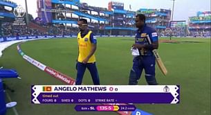 What is Angelo Mathews’ ‘timed out’ dismissal during BAN vs SL match of 2023 World Cup?