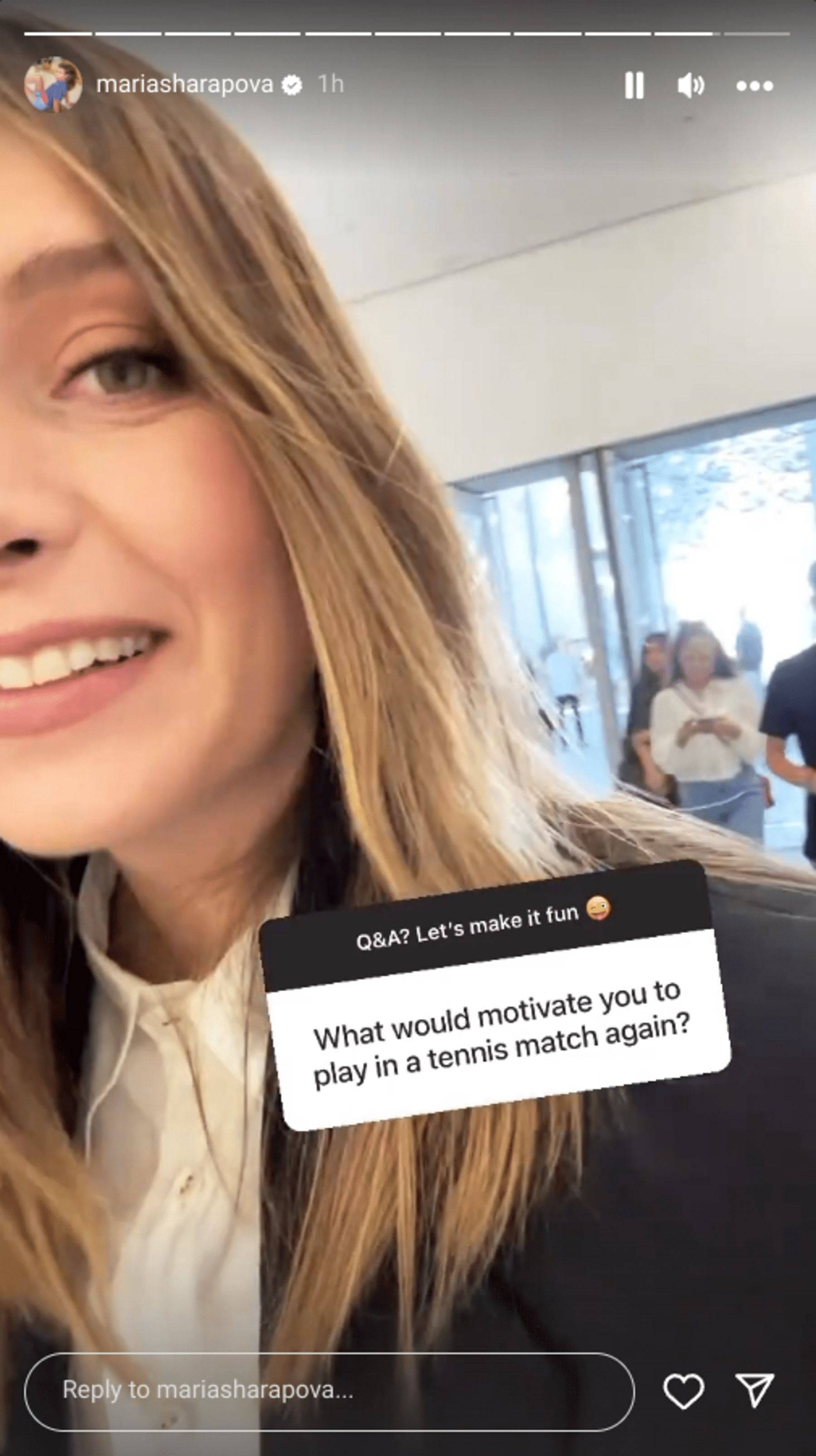 Maria Sharapova answers a fan&#039;s question about her playing tennis again