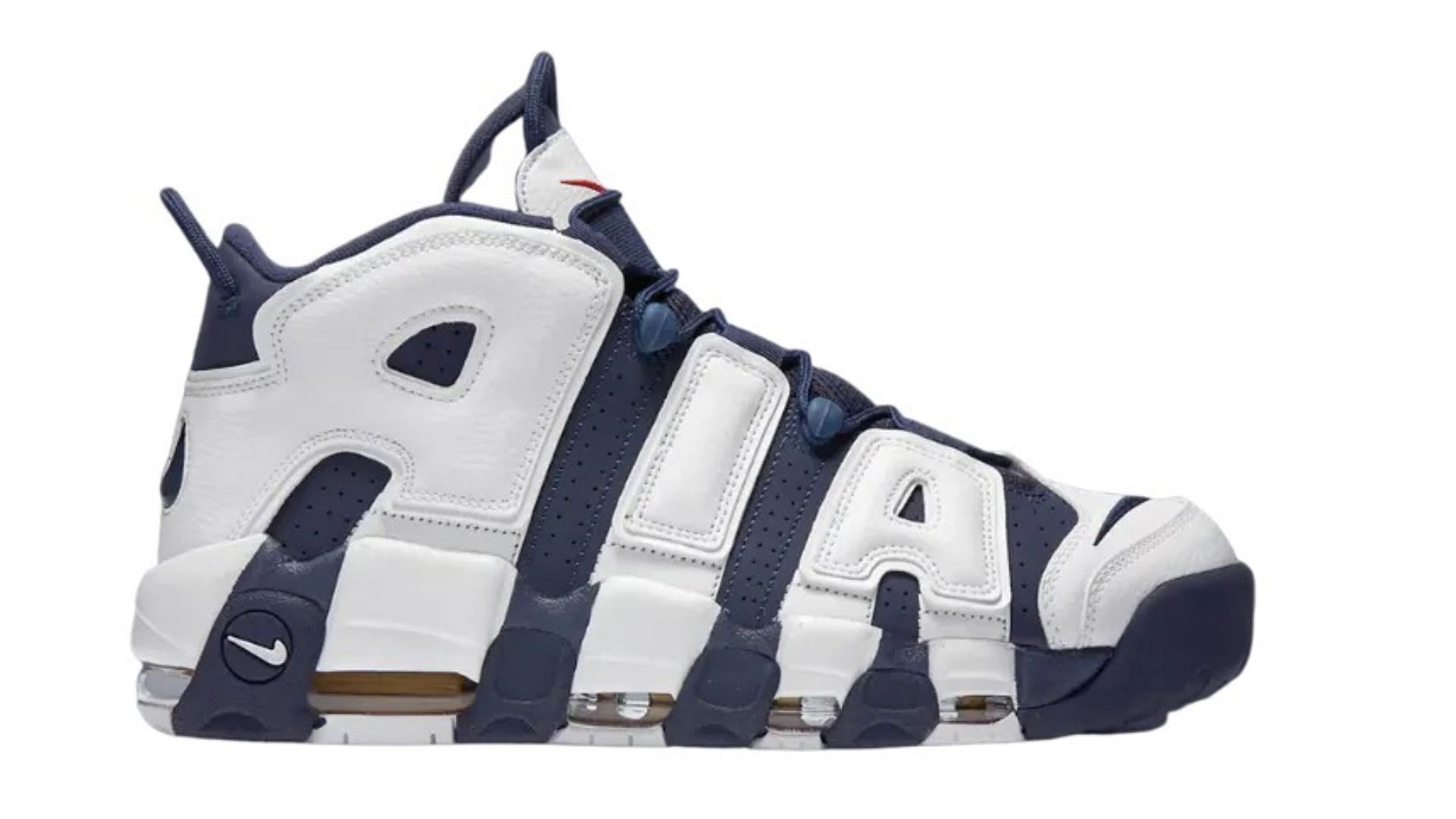 Here&#039;s another look at the upcoming Nike Air More Uptempo Olympic colorway (Image via Nike)