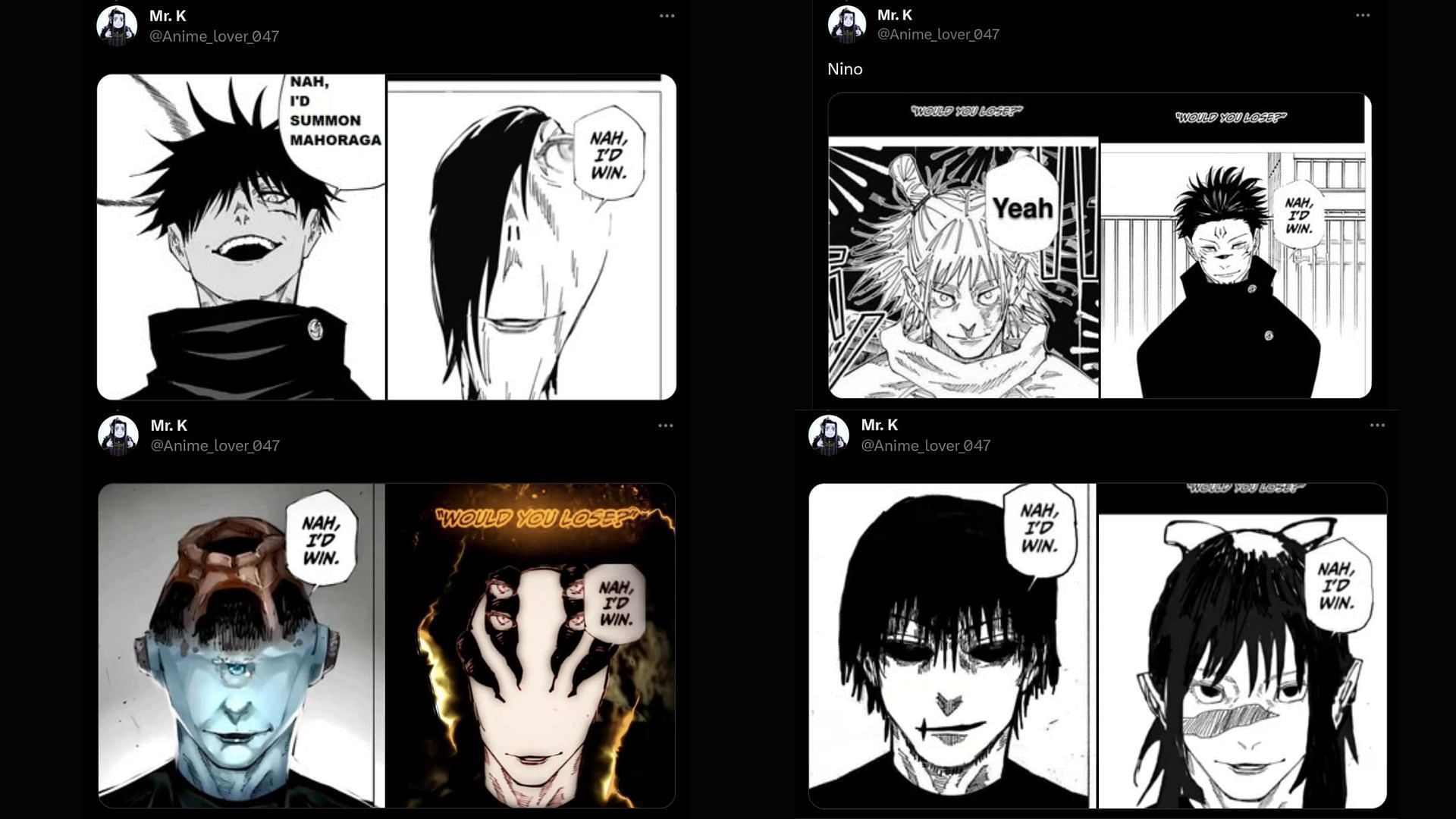 Nah, I'd win: Jujutsu Kaisen fans turn one of the iconic dialogues into a  cursed meme