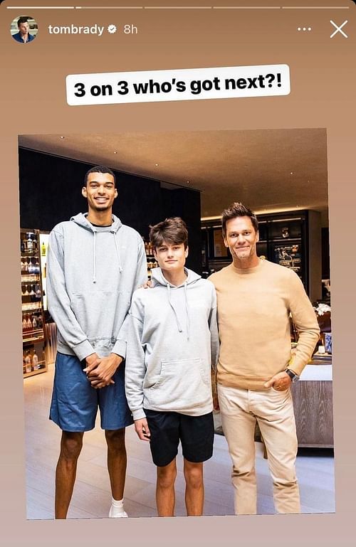 Tom Brady with son Ben and Victor Wembanyama