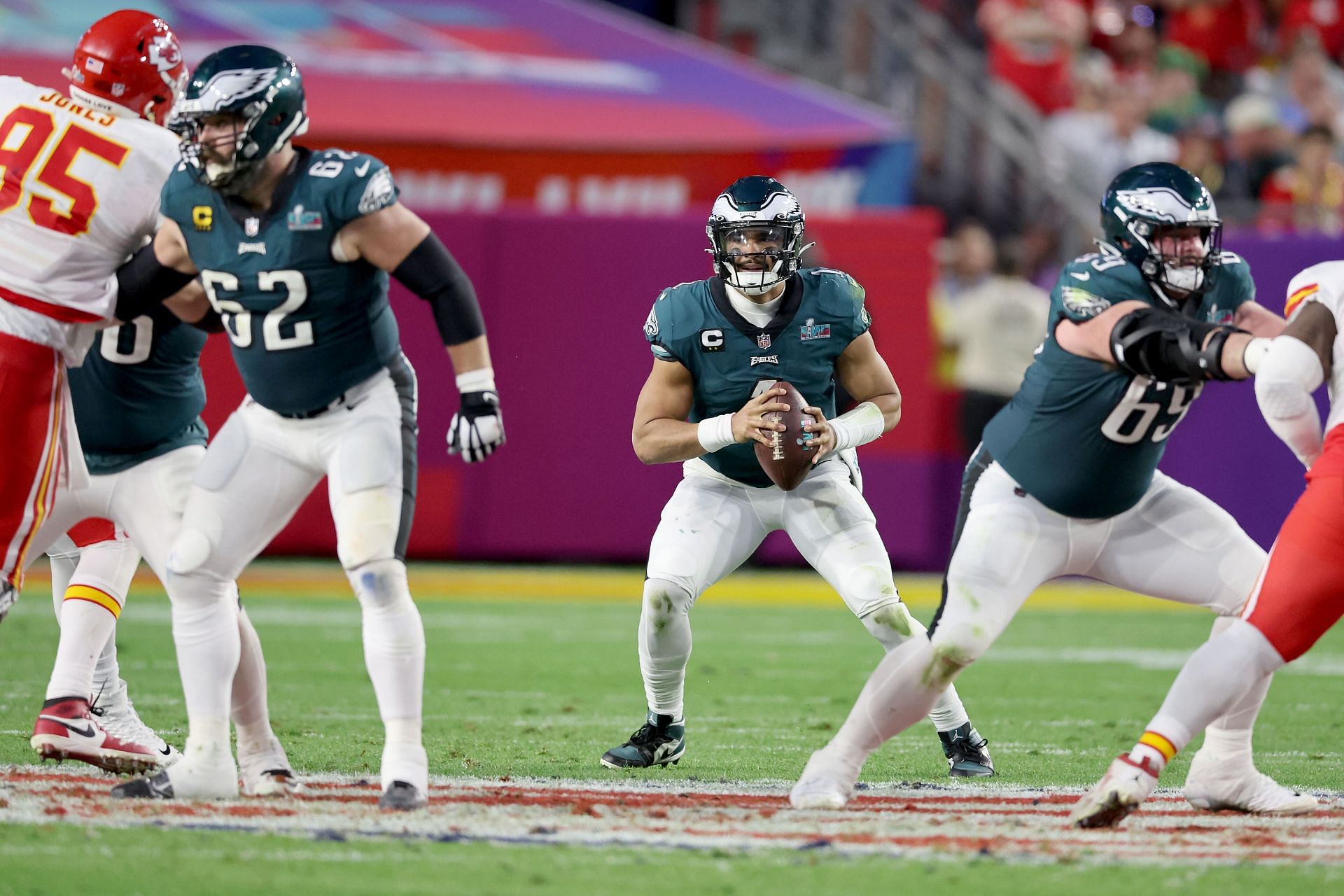 Jalen Hurts during Super Bowl LVII - Kansas City Chiefs v Philadelphia Eagles