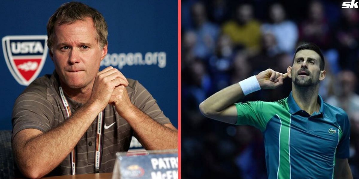 Patrick McEnroe (L), and Novak Djokovic (R)