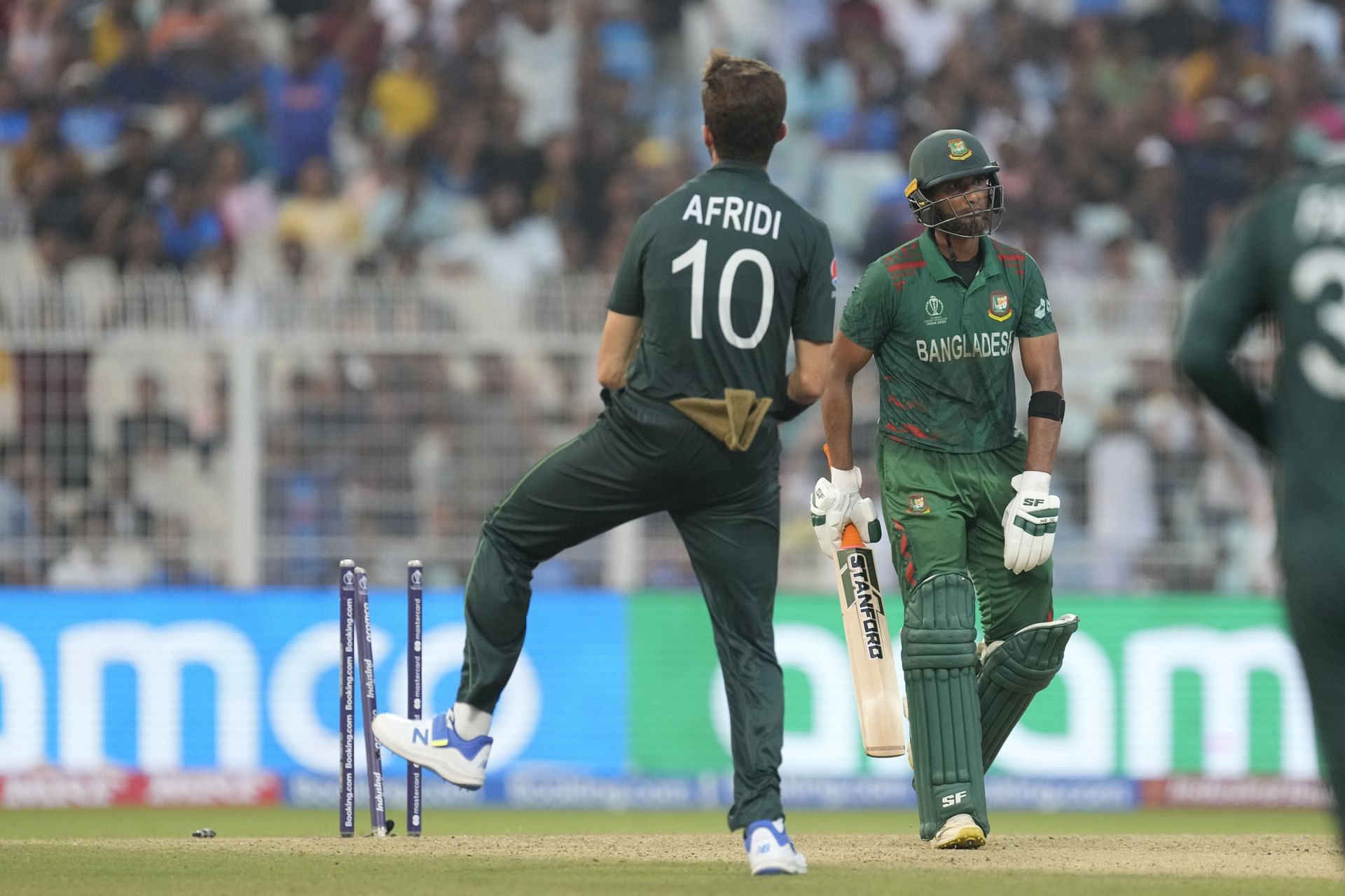 Shaheen Shah Afridi castled Mahmudullah with a delivery that moved away after pitching. [P/C: AP]