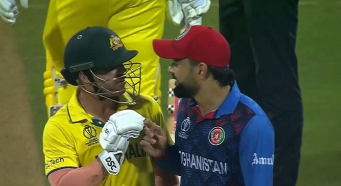 [Watch] Ex-SRH teammates David Warner and Rashid Khan argue during AUS vs AFG 2023 World Cup clash