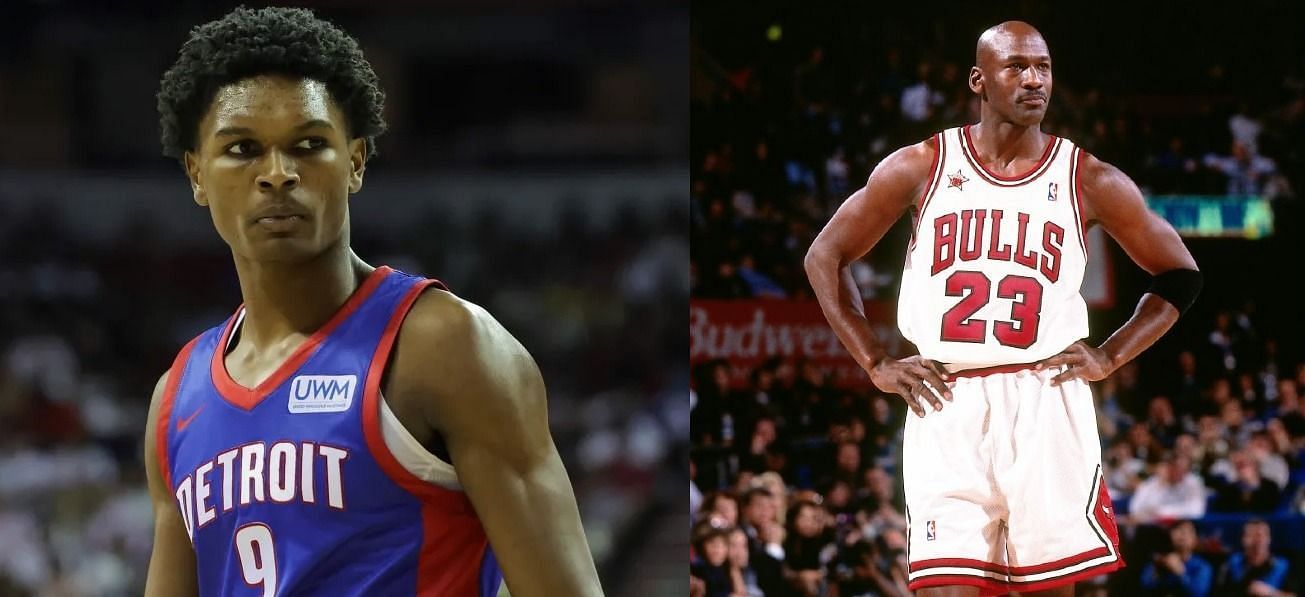 Ausar Thompson (left) has achieved a Michael Jordan-type stat line early in his rookie season