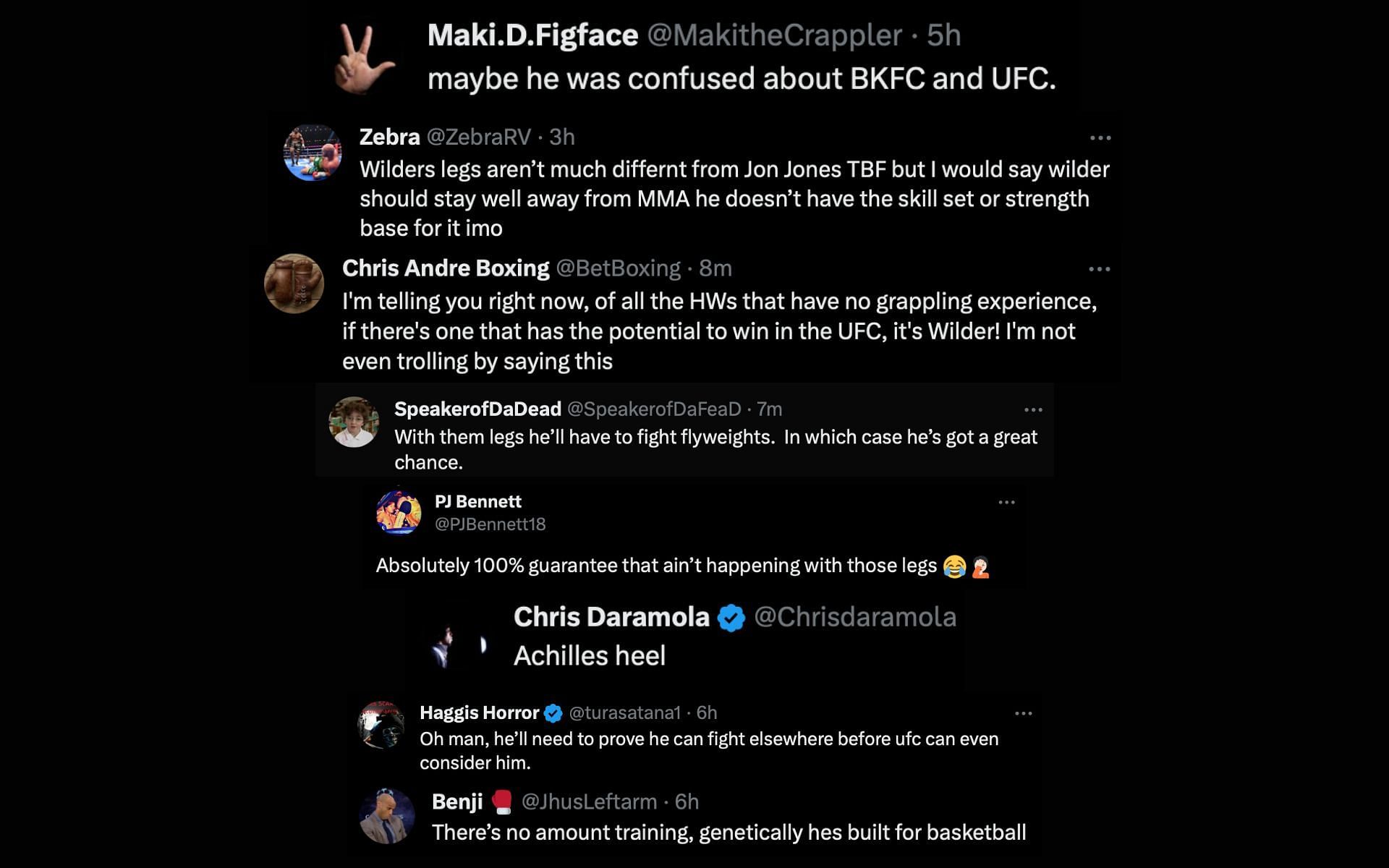 Fans comment on Wilder&#039;s potential MMA debut.