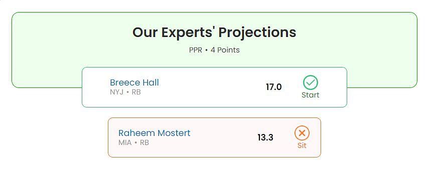 Raheem Mostert vs Breece Hall fantasy projection for Week 9