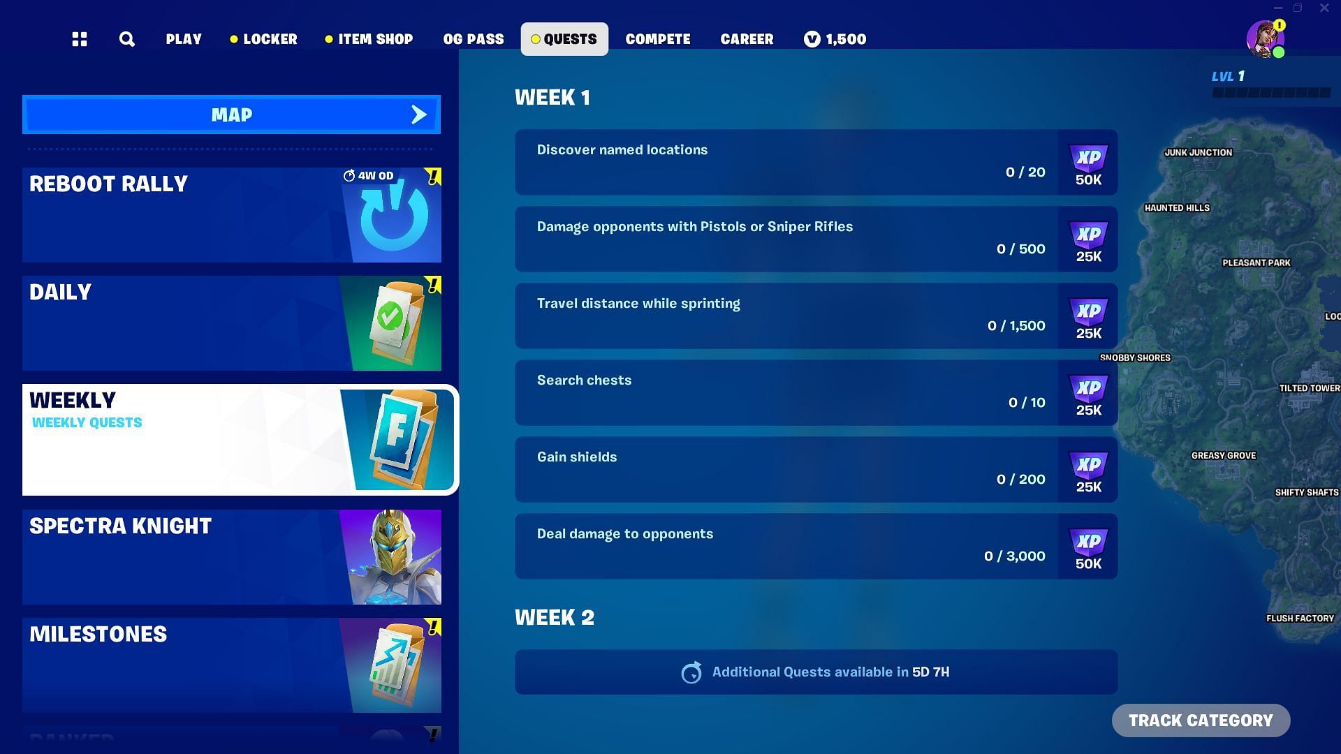 New Weekly Quests will appear every Thursday (Image via Epic Games)