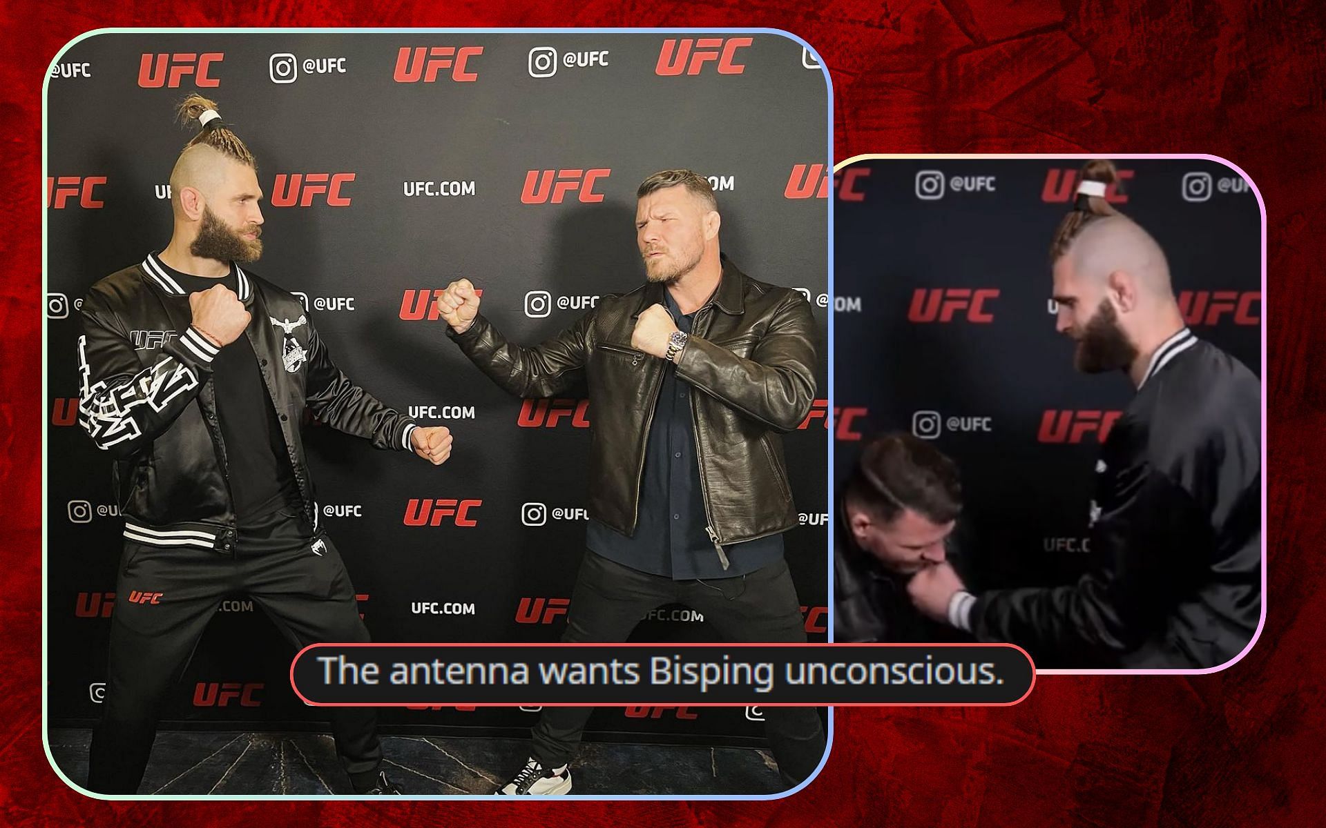 Jiri Prochazka interacts with Michael Bisping